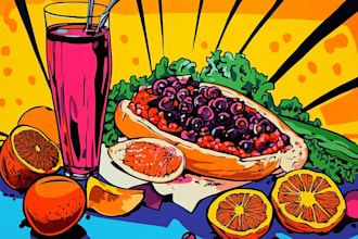 craete food pop art of your food
