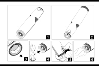 draw manual product instructions and line art illustrations