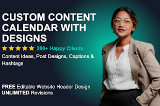 create social media content calendar with post designs and engaging ideas