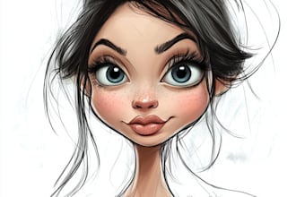 draw a portrait style caricature from photo