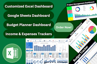 design customized excel, google sheet, budget planner dashboard