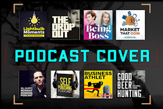 design podcast cover art and podcast business logo
