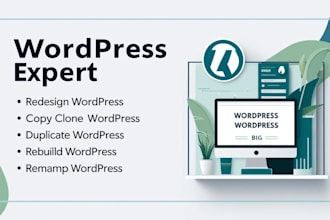 create, build website or redesign, revamp, duplicate wordpress ecommerce website