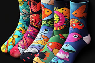do sublimation all type of unique socks design and patterns