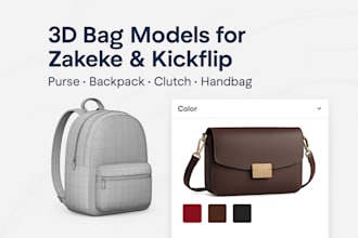 create 3d bag, purse, clutch, or backpack model for product customization