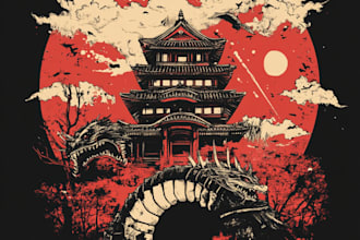 draw awesome japanese or anime streetwear style for t shirt