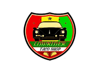 make beautiful low rider taco shop logo