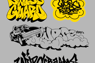 create graffiti and hardcore logo for your brand