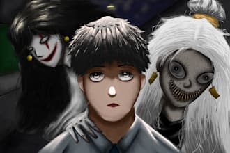 do horror or mystery illustration for you