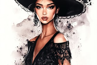 create custom fashion illustrations and croquis for you