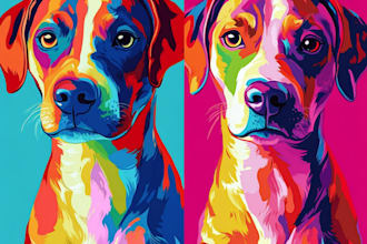 do coloufull pop art for your pet or favorite animal