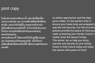 translations from english to thai and lao