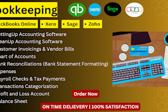 do bookkeeping and bank reconciliation in quickbooks online, xero, zoho books