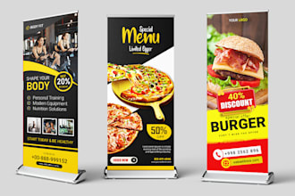 design modern and sleek roll up banner