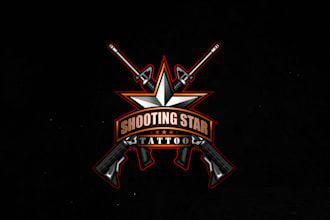 design shooting star tattoo logo