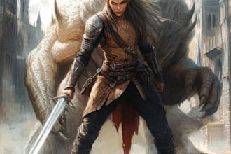 do a wonderful dnd character art with any style backround