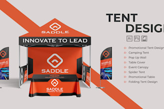 design  tent, canopy tent, table cover and flag