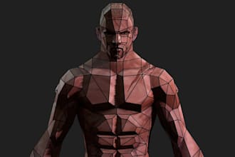 model, animate 3d low poly character model in retro ps1 game style, n64, psx