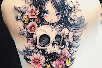 make a custom anime tattoo design as you want