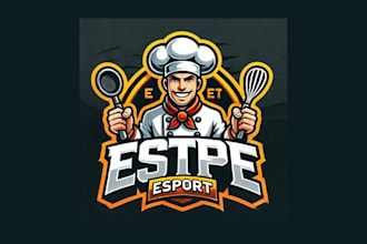design chef cartoon, and character mascot logo with free source file