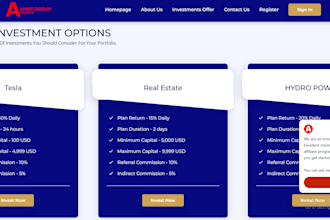 create any investment website for you