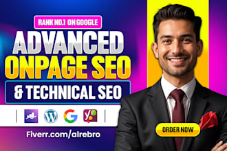 do wordpress onpage SEO and technical optimization with rankmath, yoast