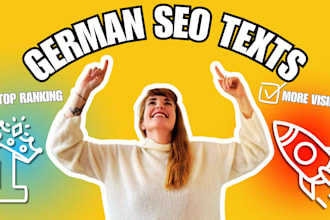 write german SEO texts for you