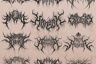 draw black, slam, or death metal logo for your band