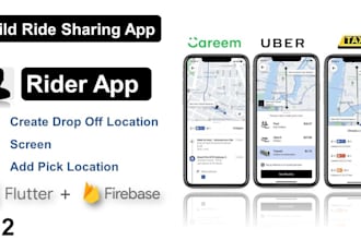 create taxi booking app, bus book app, car rent app, car wash app, rideshare app