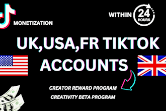 create USA tiktok accounts monetization