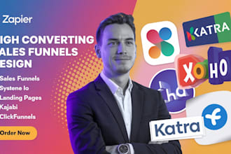 build sales funnels, landing pages in systeme io kartra and clickfunnels kajabi