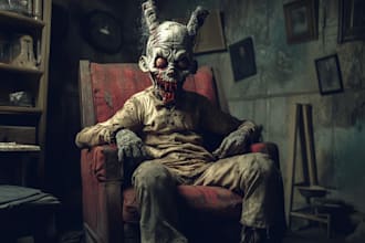 make a fantasy horror art illustration or dark creepy