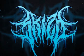 design black death brutal doom metal logo for band