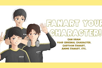 draw your character, an original character, anime, etc