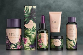 design cosmetic labels, product packaging box and cbd label