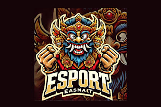 do balinese barong mask cartoon, character mascot logo with new concept