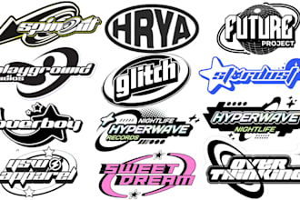 create a unique y2k logo design for your streetwear brand