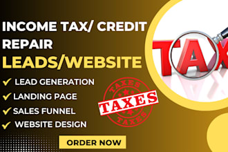 tax website finance website credit repair insurance website accounting website