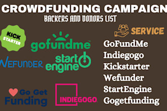 provide active backers donors database for your crowdfunding campaign