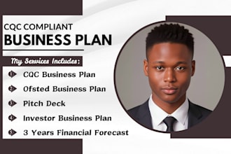 develop a business plan, pitch deck for startups, ofsted, home care, cqc reg