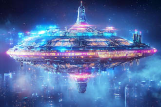draw sci fi vehicle design and spaceship concept art