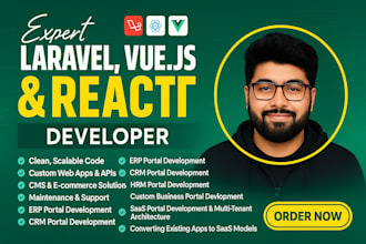 develop custom CRM, erp,perfex and saas applications with laravel and PHP