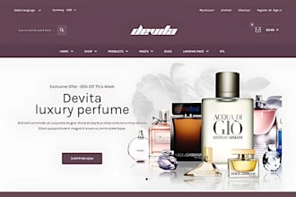 design shopify store for perfume, cologne website, fragrance ecommerce store