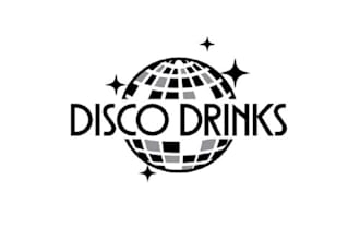make modern traditional disco drinks logo