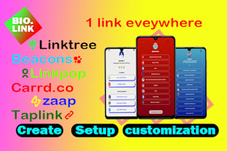 set up linktree beacons zaap landing page with attractive bio link