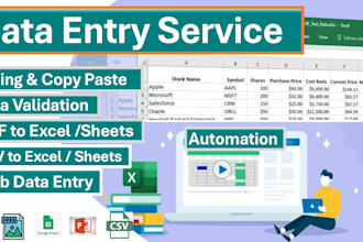 do data entry, copy paste, extraction, processing, and validation