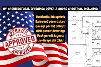 draw architectural stamp structural stamp for city permit drawing
