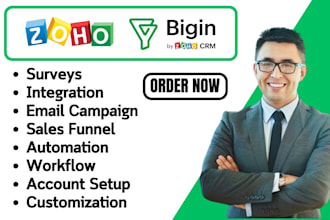 setup zoho crm zoho one zoho bigin campaigns zoho creator zoho forms workflow