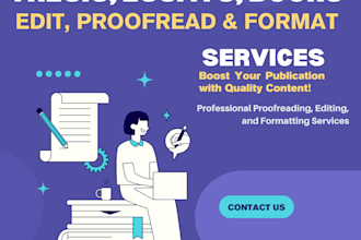 edit, proofread and fully format your thesis, book chapters and essays