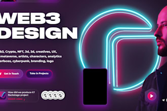 design web3 blockchain nft metaverse UI UX with futuristic design guide on figma